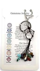 Clear Quartz: Chakra Keyring Clear Quartz