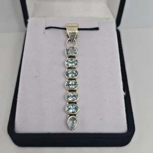 Blue Topaz Sterling Silver Pendant