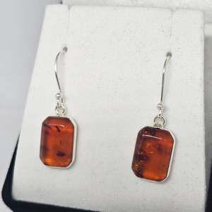 Sterling Silver Collection: Amber Earrings