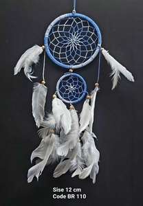 Under 10: Dreamcatcher Blue with White Feathers 12cm