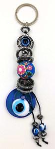 Products: Turkish Glass Evil Eye Keyring RivendellWorld