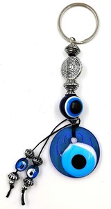 Turkish Glass Evil Eye Keyring RivendellWorld