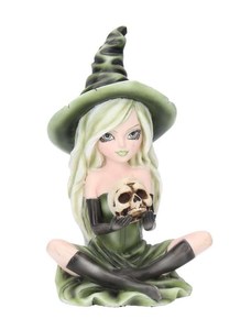 Green Witch Holding Skull RivendellWorld