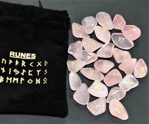 Small Runes Set Rose Quartz RivendellWorld