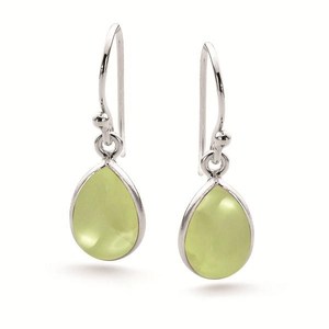 Products: Prehnite Crystal Tear Drop Sterling Silver Earring RivendellWorld