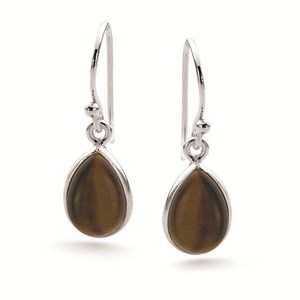 Sterling Silver Tiger Eye Crystal Tear Drop Earring RivendellWorld