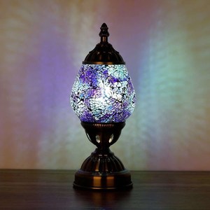 Turkish Mosaic Oval Lamp Blue RivendellWorld