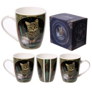 Products: Lisa Parker Fortune Teller Cat Porcelain Mug RivendellWorld