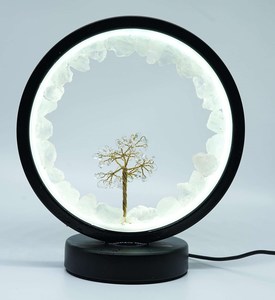 Products: Clear Quartz LED USB Lamp with Gemstone Tree RivendellWorld