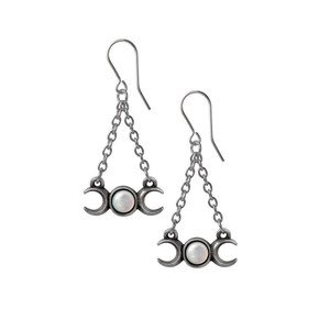 Products: Alchemy Wiccan Moon Pewter Earrings RivendellWorld