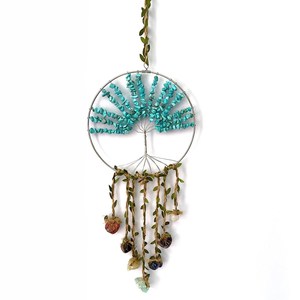 Products: Crystal Tree Of Life Dreamcatcher - Turquoise RivendellWorld