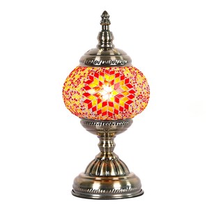 Orange and Red Turkish Mosaic Lamp RivendellWorld
