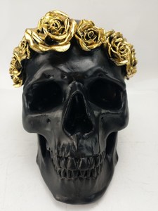 Products: Black Skull with Gold Roses RivendellWorld