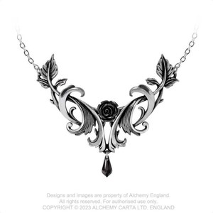 Alchemy Baroque Rose Pewter Necklace RivendellWorld