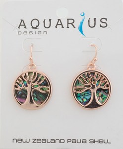 Paua Tree of Life Rose Earring RivendellWorld
