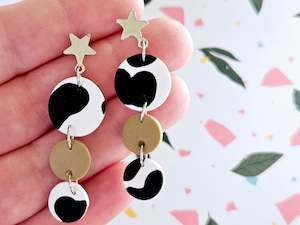 Cow Print: Cow Print Dangle Earrings