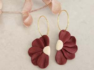 Floral Hoop: Wild Flower Deep Red Half Flowers