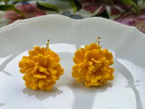 Carnations: Carnation Yellow Earrings