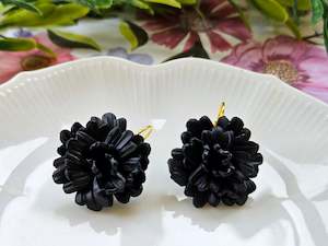 Carnations: Carnation Black Earrings