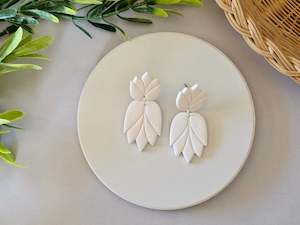 Accent: Accent White Large Earrings