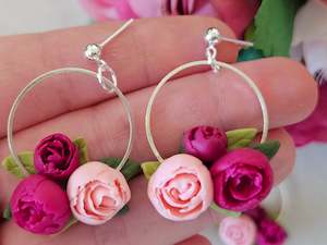 Peonies: Peonies Silver Disk Earrings