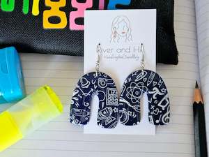 Back To School: School Arch Doodle Earrings Large