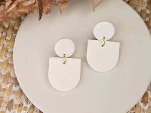 Classic Clay: Classic Clay Everyday White Earrings