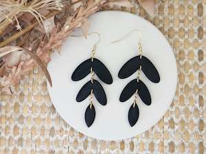 Classic Clay: Classic Clay Black Statement Earrings