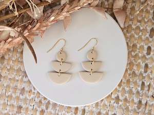 Classic Clay: Classic Clay Beige Drop Earrings