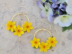 Florals: Daffodil Gold Disk Earrings