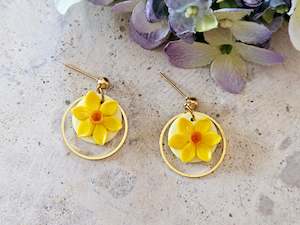 Florals: Daffodil Gold Dainty Earrings