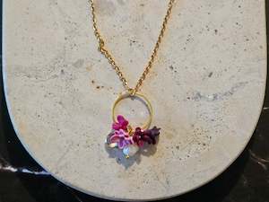 Florals: Pink Ombre Cluster Necklace