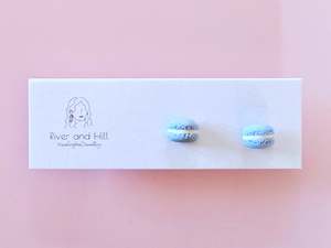 Girls Blueberry Macaron Studs