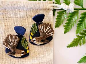 Florals: Piwakawaka Statement Earrings