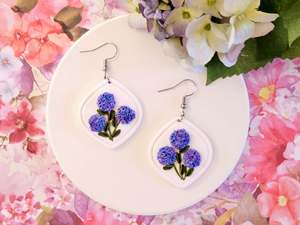 Hydrangea Cluster Blue Earrings
