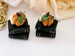 Hooks: Halloween Book Stack Earrings