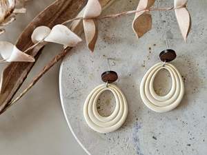 Stud Back: Essentials Butter Ivory Wooden Earrings