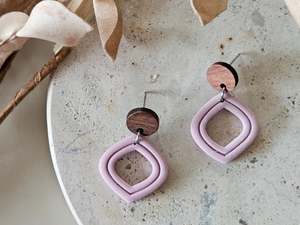 Stud Back: Essentials Lilac Wooden Earrings