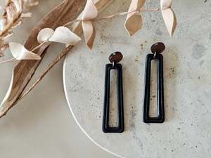 Stud Back: Essentials Midnight Wooden Earrings