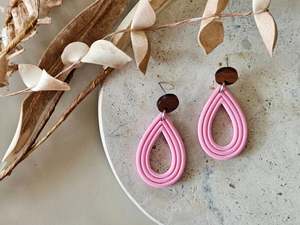 Essentials Pale Rose Wooden Earrings