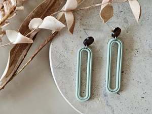 Essentials Sage Wooden Earrings