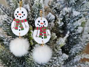 Stud Back: Christmas Snowman Earrings