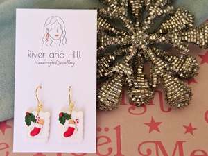 Sale: Christmas Small Stamp Earrings