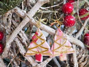 Sale: Pinkmas Tinsel Tree Earrings
