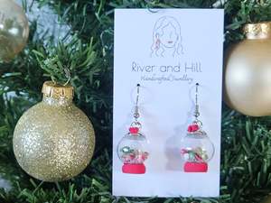 Christmas Glass Snow Globe Earrings