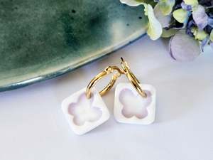 Porcelain Butterfly Hoops