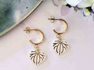 Hoops: Porcelain Kawakawa Half Hoops