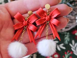 Christmas Bow Earrings