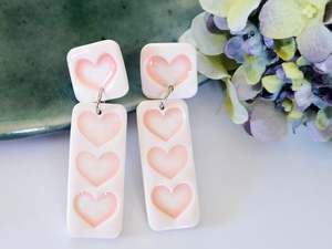 Porcelain Aroha Rectangle Earrings