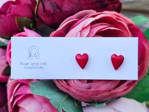 Studs: Hearts Collection Hearts Studs Red
